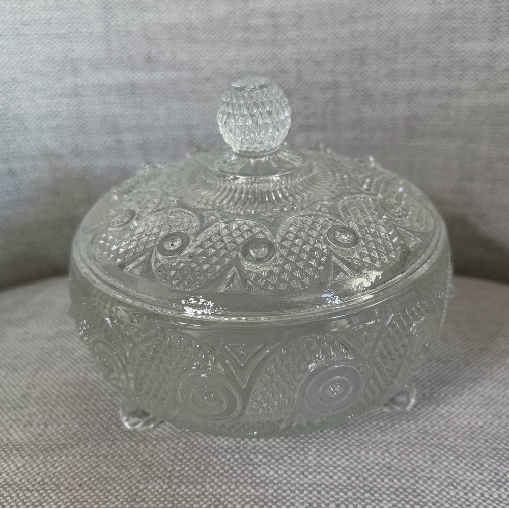 Avon Glass Covered Candy Dish